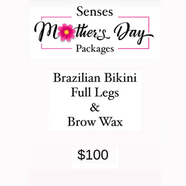 Mother's Day Package Brazilian Bikini, Full Legs, Brow wax